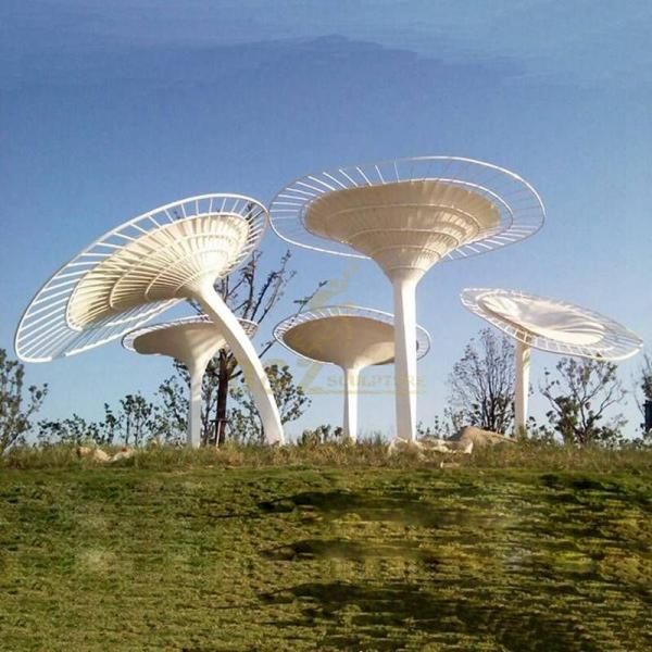 Large bionic metal lotus leaf pavilion sculpture landscape architectural sculpture DZ-211