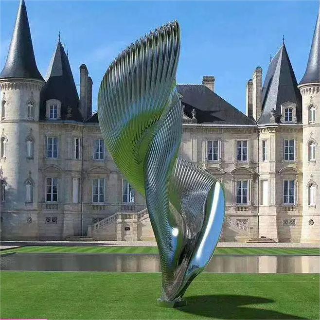 Large abstract metal wing sculpture urban community landscape garden decoration DZ-215