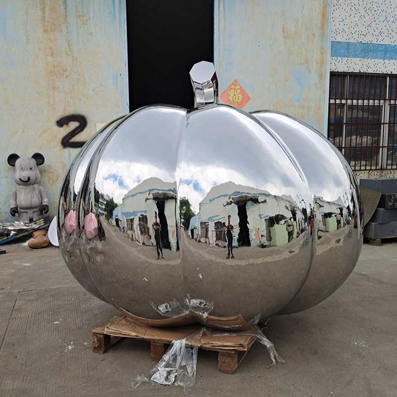 Giant metal pumpkin sculpture vegetable park exhibition decoration sculpture for sale DZ-218