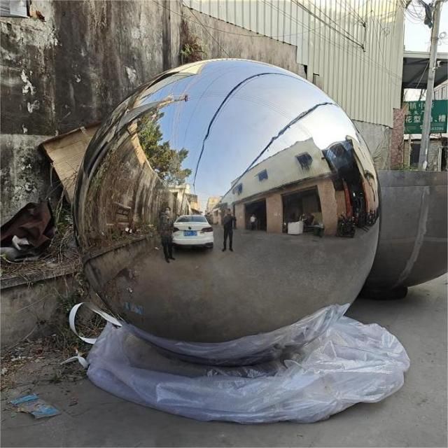 Outdoor garden sphere sculpture mirror stainless steel metal sculpture for sale DZ-220