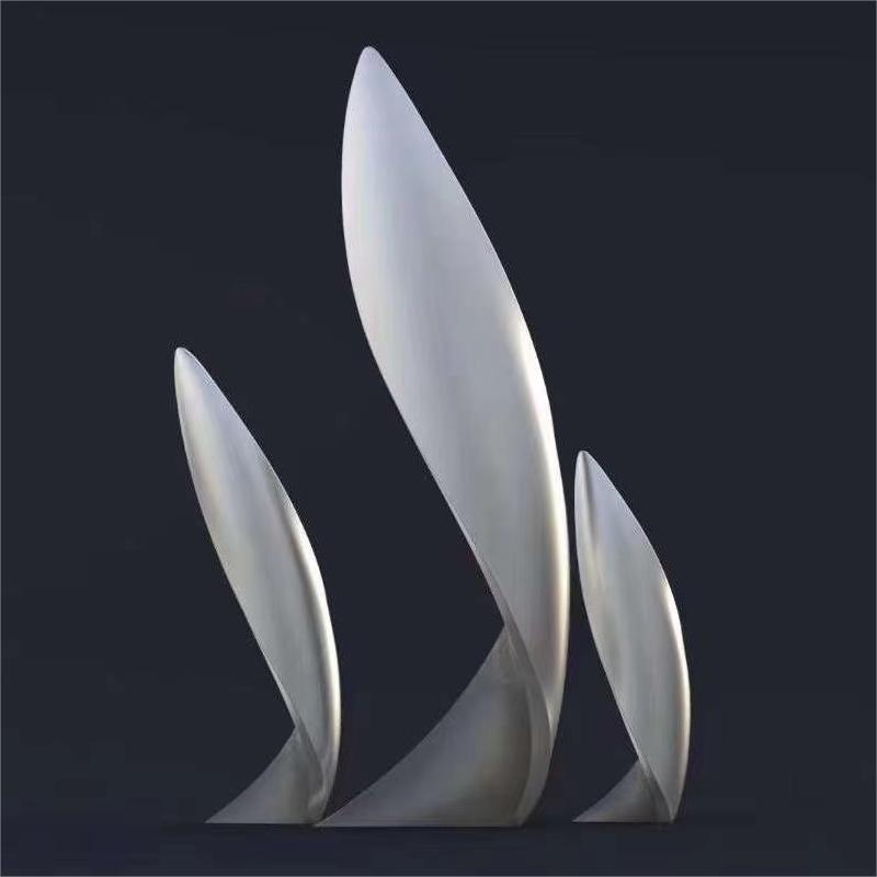 Large metal waterscape sculpture hotel office business center entrance landscape sculpture