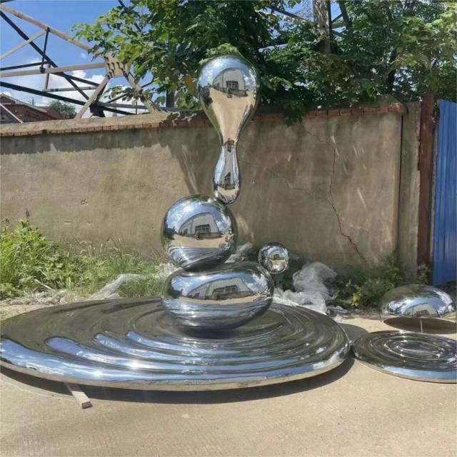 Large outdoor metal water drop sculpture mirror stainless steel art decorative sculpture DZ-222