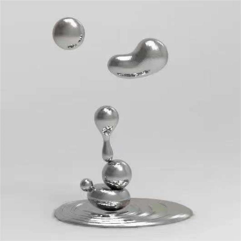 Large outdoor metal water drop sculpture mirror stainless steel art decorative sculpture