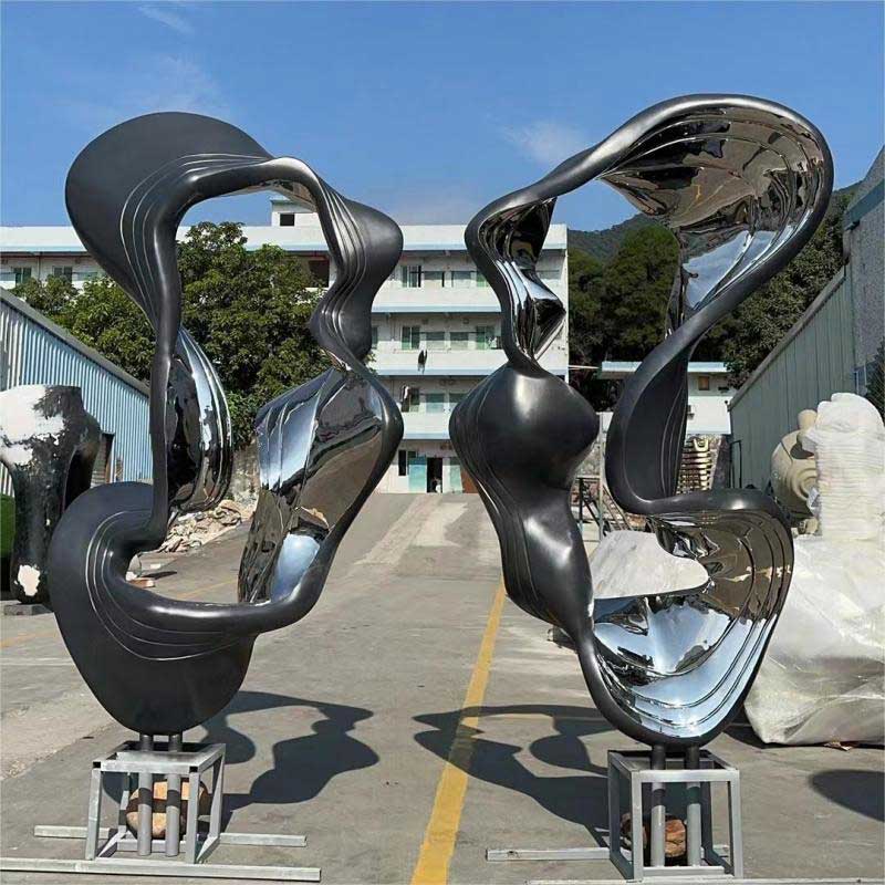 Large abstract circle art sculpture city park stainless steel metal sculpture DZ-224