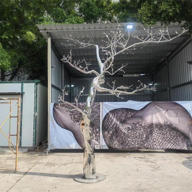 Stainless steel metal tree sculpture public art decoration DZ-227