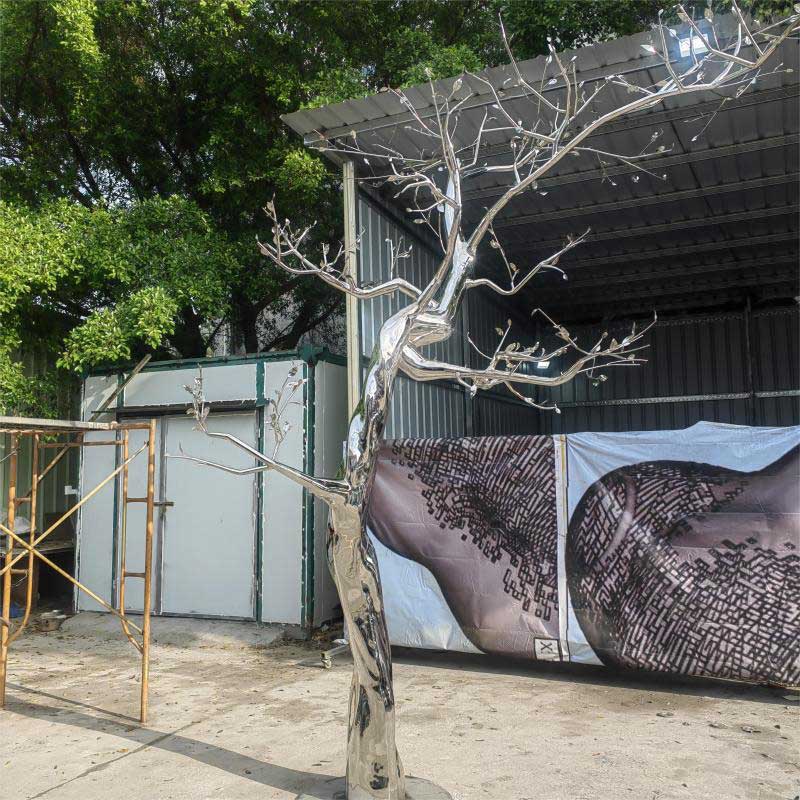 Stainless steel metal tree sculpture public art decoration DZ-227