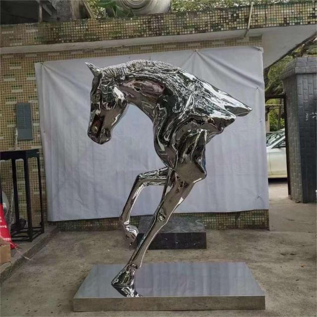 Large metal horse head sculpture hotel commercial space villa club decoration DZ-228