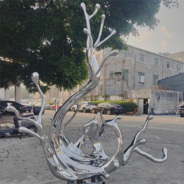 Large stainless steel metal wave sculpture for sale DZ-229