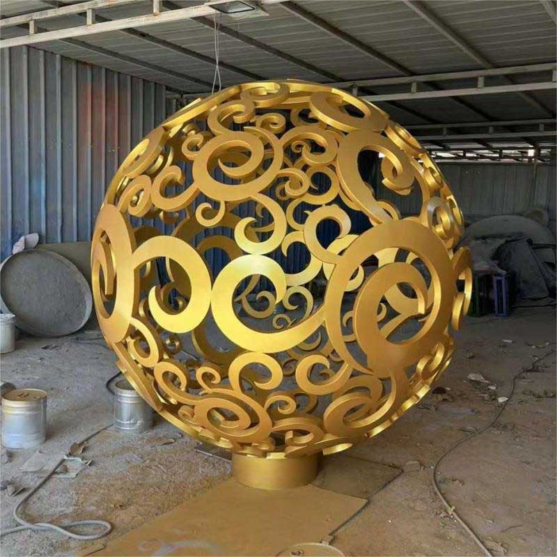 Large garden sphere sculpture metal hollow art sculpture for sale DZ-230