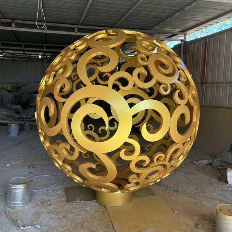 Large garden sphere sculpture metal hollow art sculpture for sale DZ-230