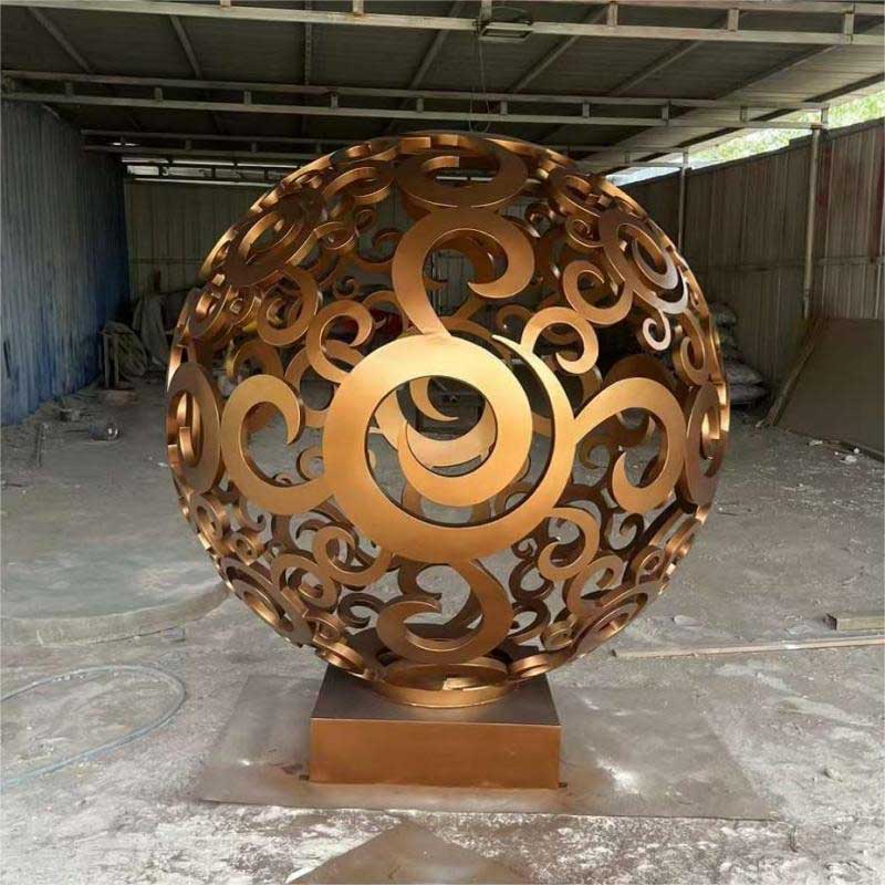 Large garden sphere sculpture metal hollow art sculpture for sale DZ-230