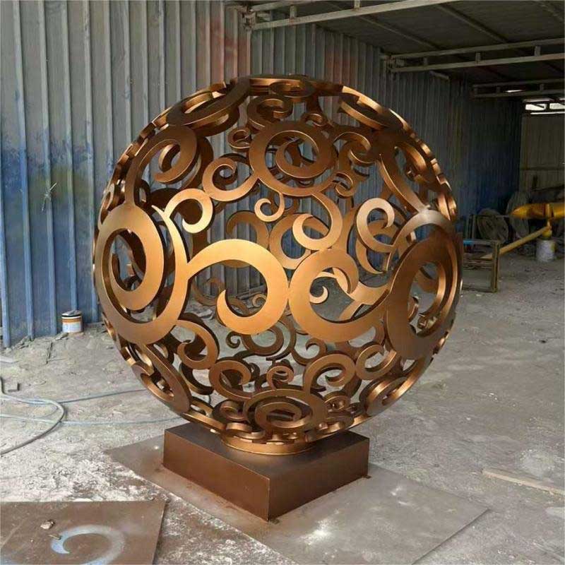 Large garden sphere sculpture metal hollow art sculpture for sale DZ-230