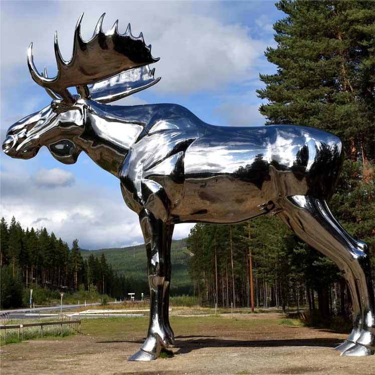 Large outdoor stainless steel metal deer sculpture for sale DZ-233