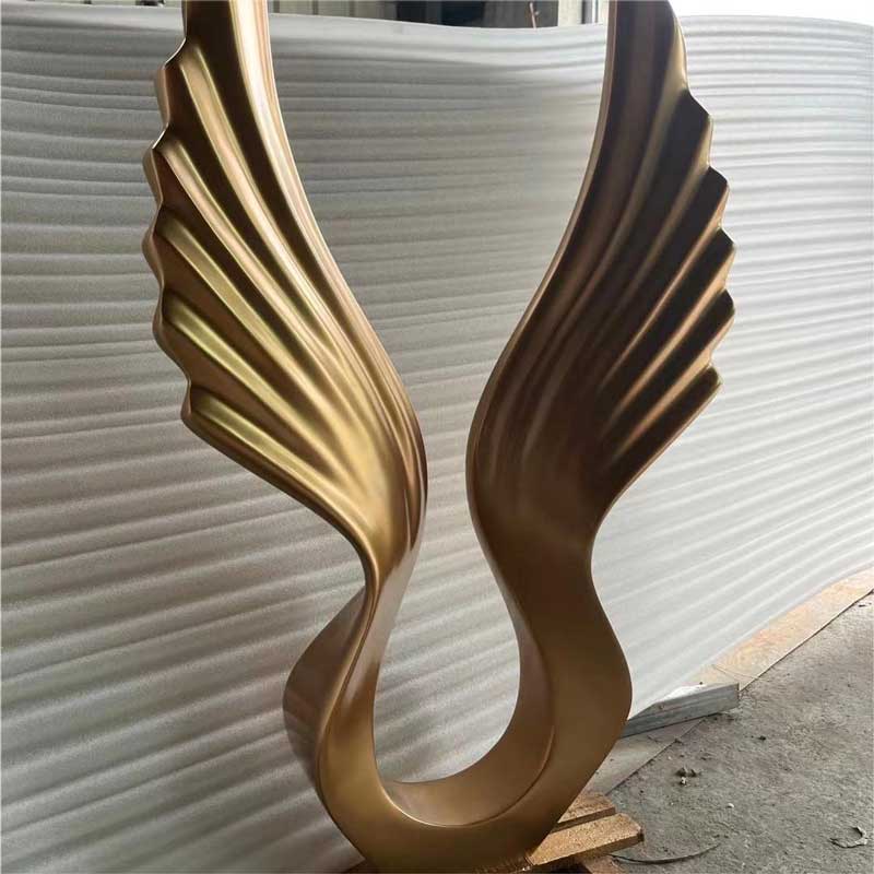 Large gold metal wings art sculpture for sale DZ-235