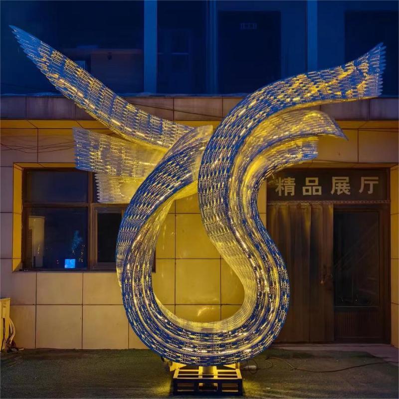 Large white metal wings art sculpture lighting decoration for sale