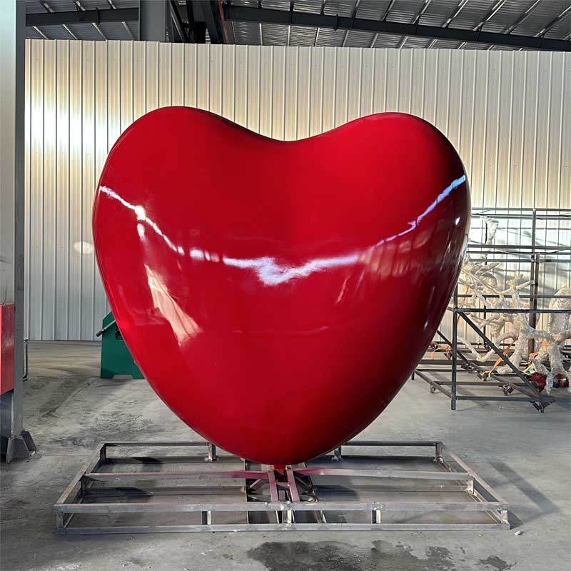 Giant red heart metal art sculpture for sale custom sculpture DZ-247