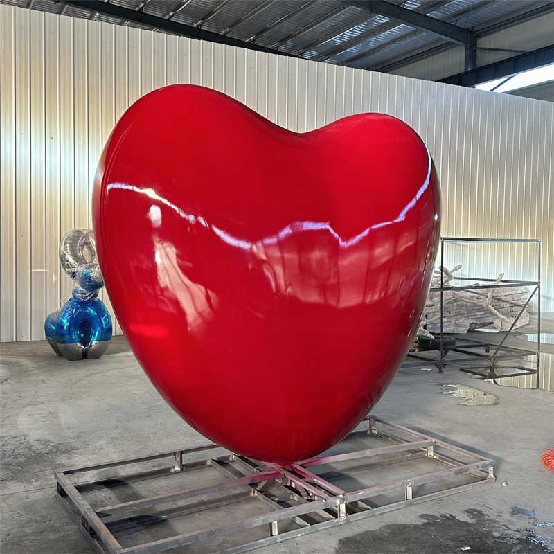 Giant red heart metal art sculpture for sale custom sculpture DZ-247