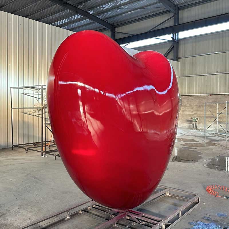 Giant red heart metal art sculpture for sale custom sculpture DZ-247