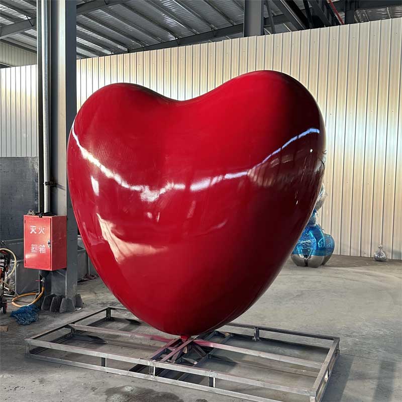 Giant red heart metal art sculpture for sale custom sculpture DZ-247