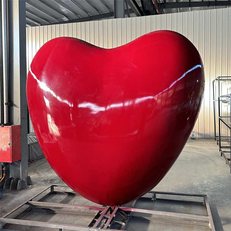 Giant red heart metal art sculpture for sale custom sculpture DZ-247