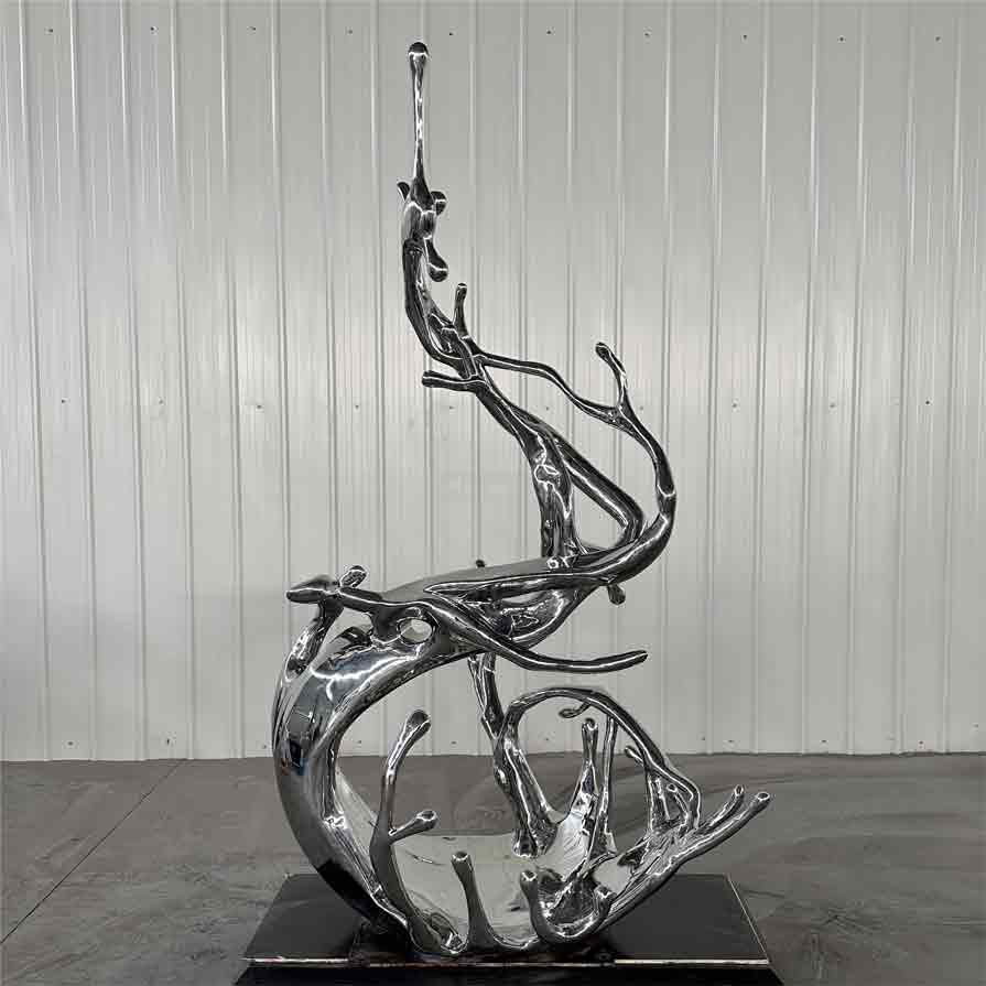 Large metal wave art sculpture for sale urban hotel commercial club landscape decoration DZ-258