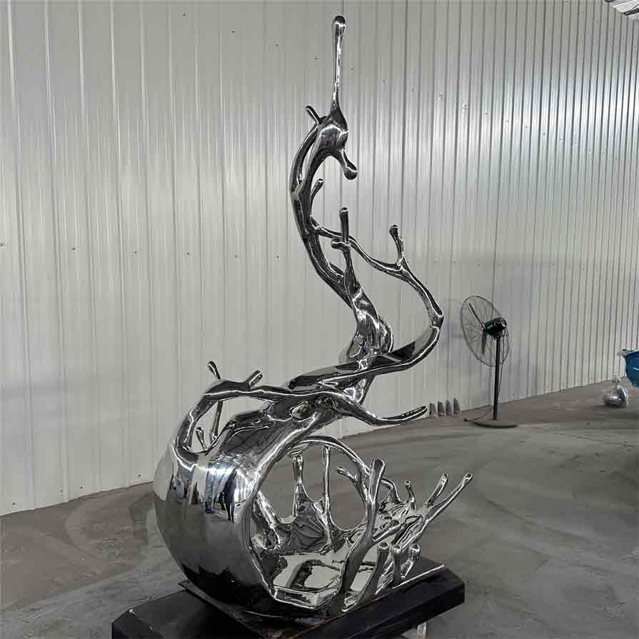 Large metal wave art sculpture for sale urban hotel commercial club landscape decoration DZ-258