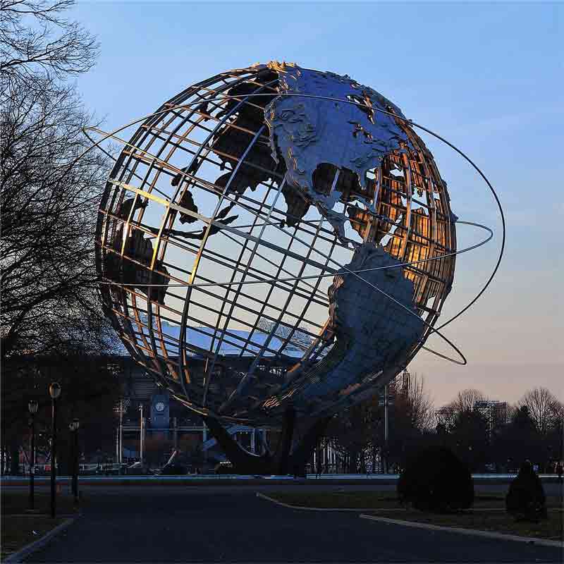 Custom made large outdoor public metal globe sculpture DZ-268