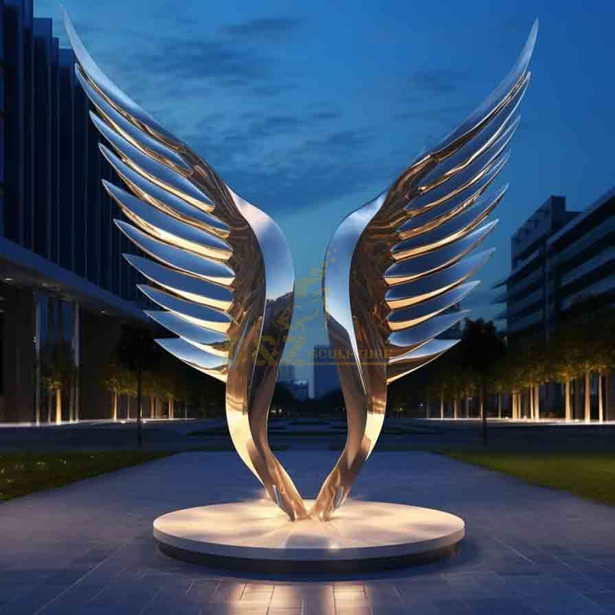 Large outdoor metal wing sculpture angel wing sculpture city wing sculpture customization DZ-273