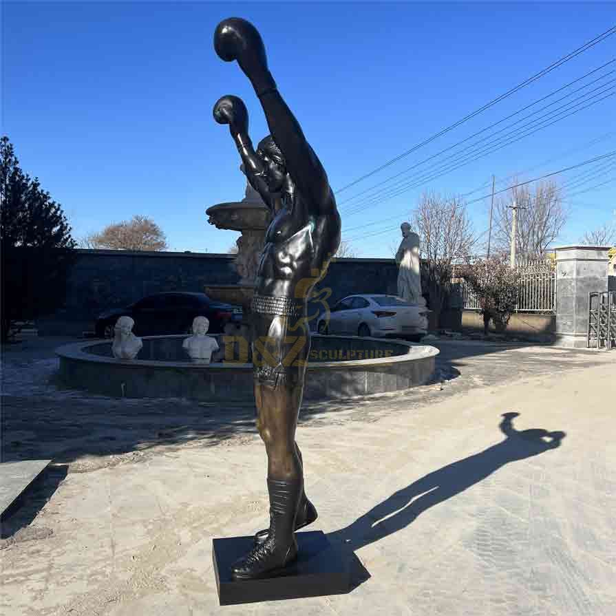 Custom Black Rocky Balboa Boxing Champion Bronze Statue DZ-286