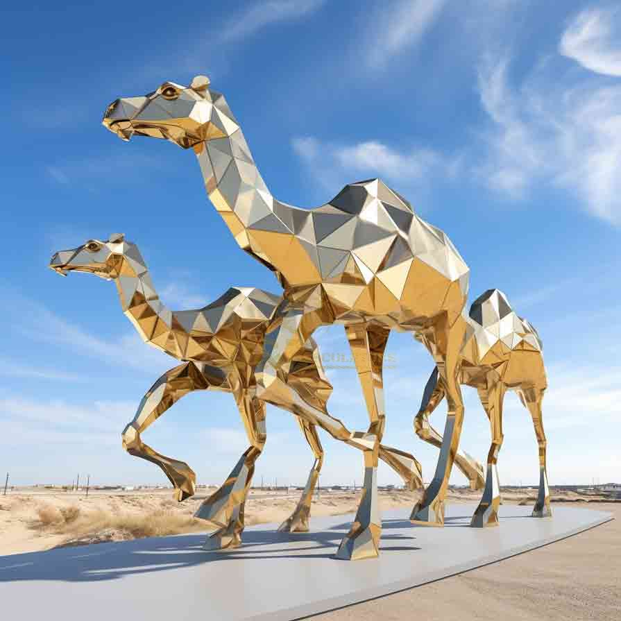 Outdoor abstract camel metal sculptures for sale DZ-289