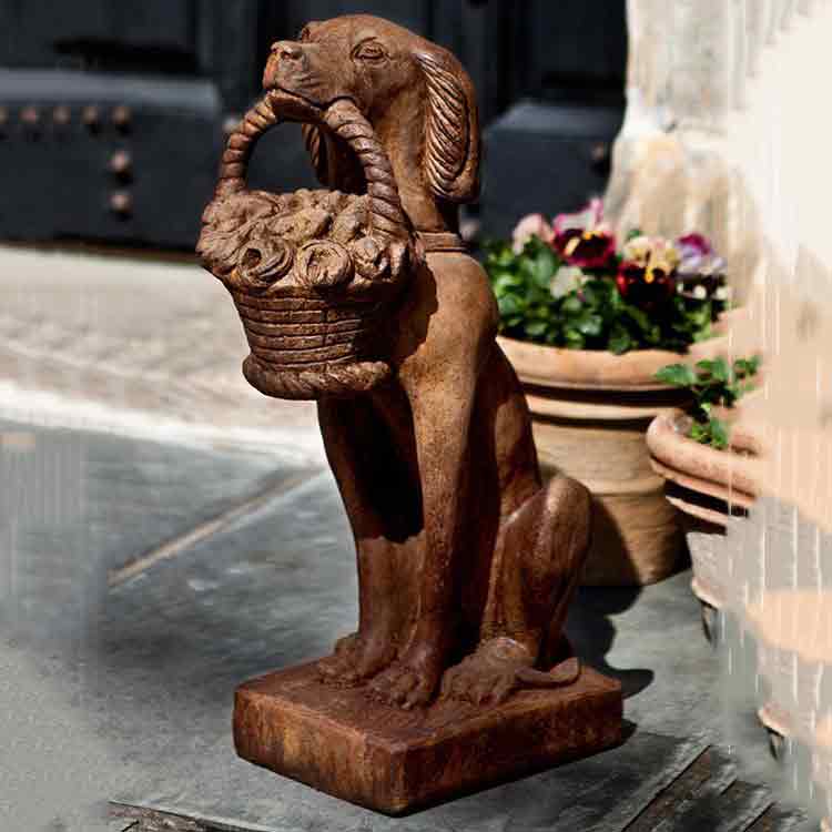 stone dog garden statue for front porch