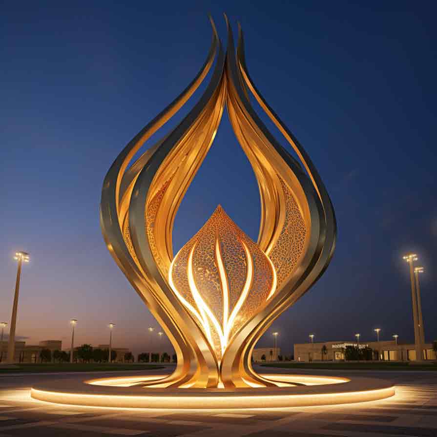 large metal outdoor sculptures art flame