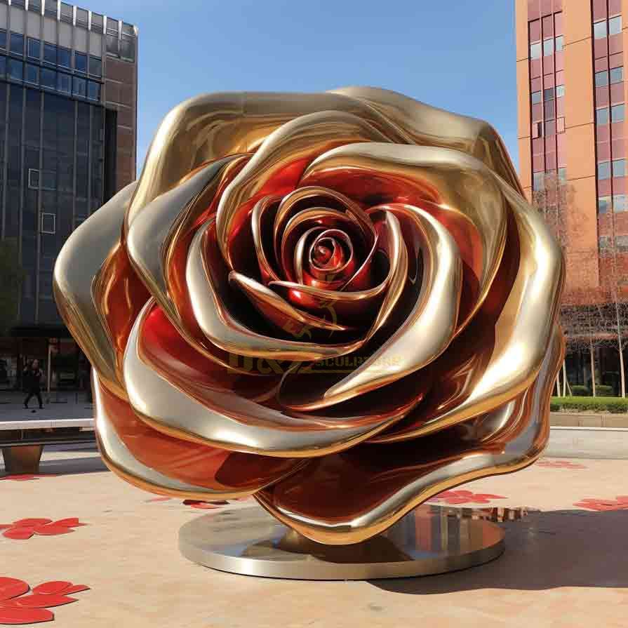 Large metal rose sculptures customized for garden DZ-305