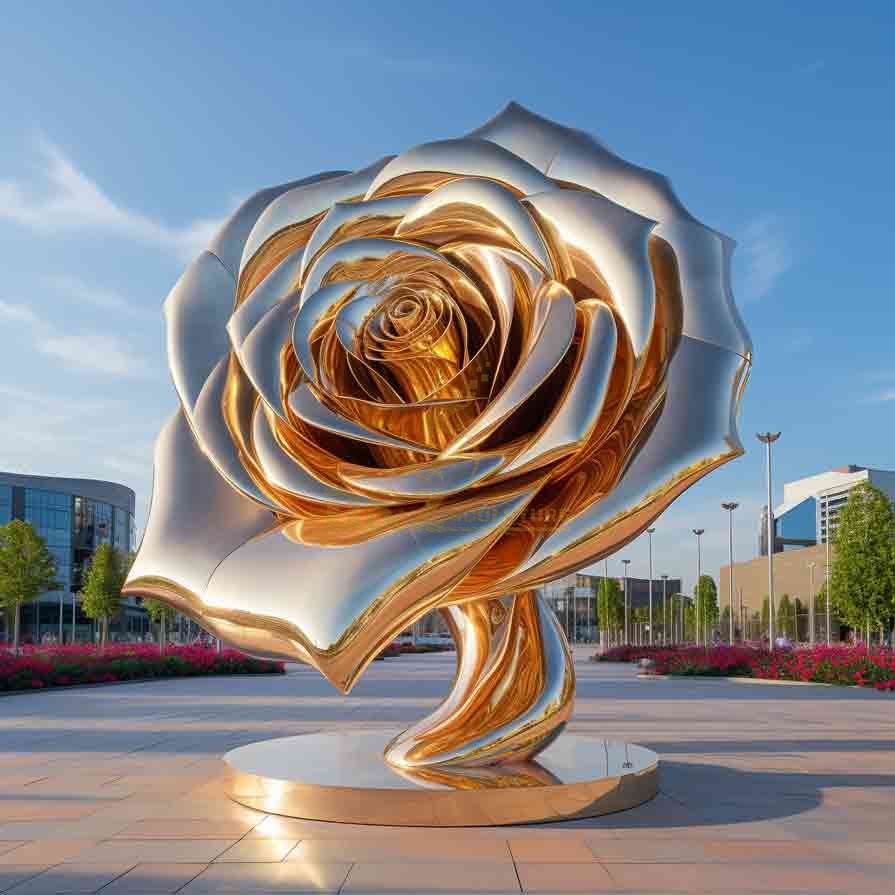 Large metal rose sculptures customized for garden DZ-305