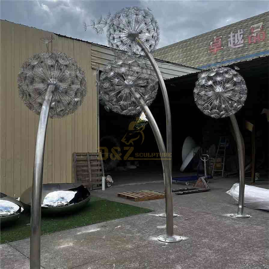 Large metal dandelion garden art sculptures for sale DZ-308