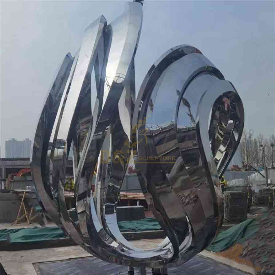 Modern abstract stainless steel shell art sculpture for sale DZ-313