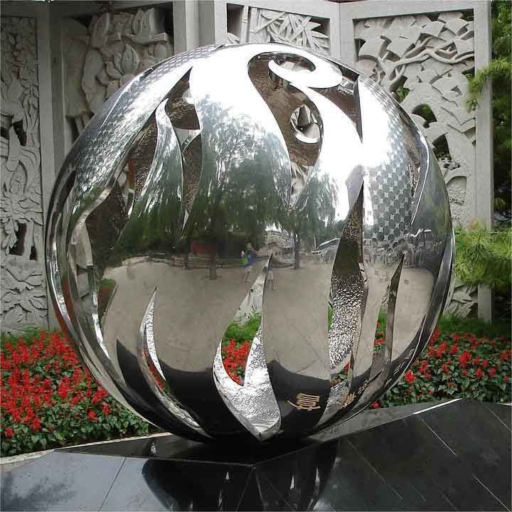 Garden sphere sculpture outdoor metal hollow art sculpture for sale DZ-317