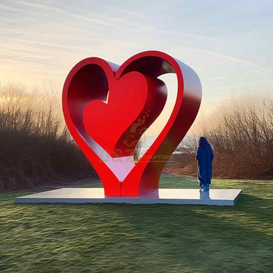 Large metal heart art sculpture love theme sculpture for garden DZ-328