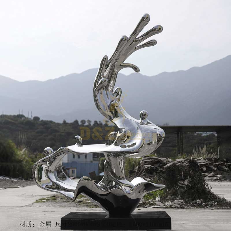 Modern stainless steel wave art sculpture outdoor metal art sculpture DZ-330