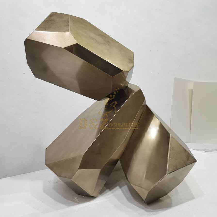 Customized modern luxury metal sculpture ornaments DZ-333 Gem shape