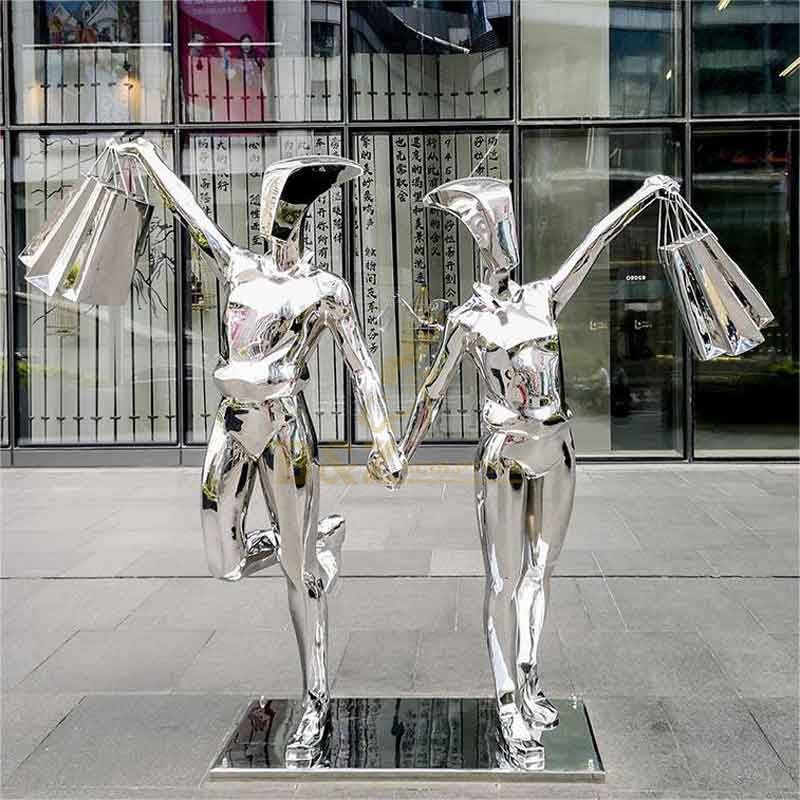 Modern abstract shopping figure metal sculpture for sale DZ-337