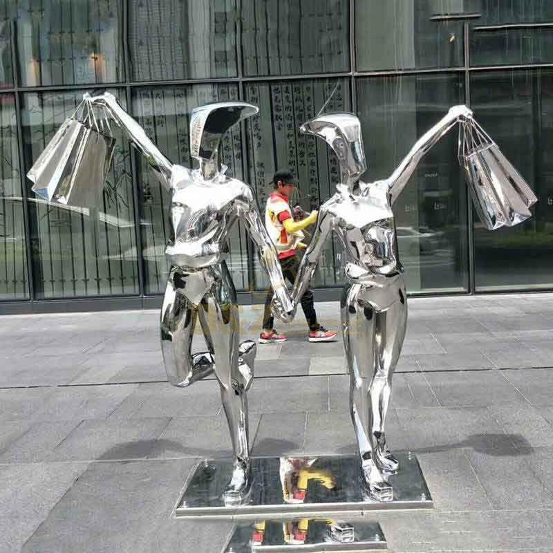 Modern abstract shopping figure metal sculpture for sale DZ-337