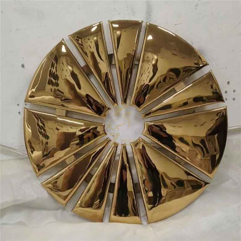 Metal Disc Wall Art Decorative Sculpture for Sale - Gold Plated Splicing DZ-339