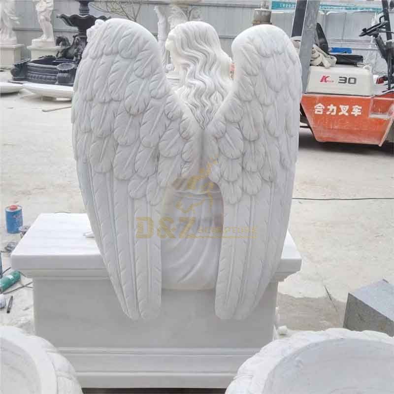 White marble cemetery tombstone angel statue sculpture DZ-350