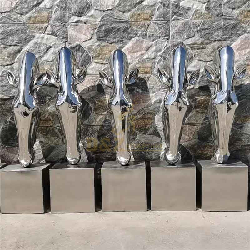 Silver metal horse head sculptures for sale DZ-354