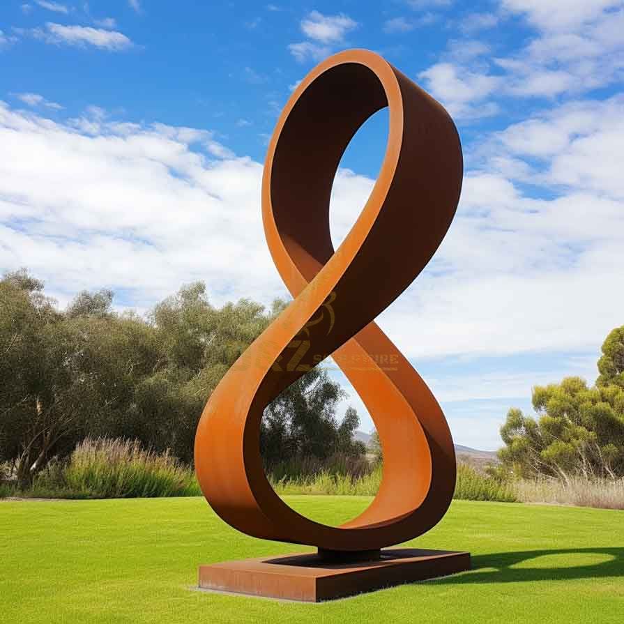 Large outdoor corten steel word art 8 sculpture for sale DZ-356