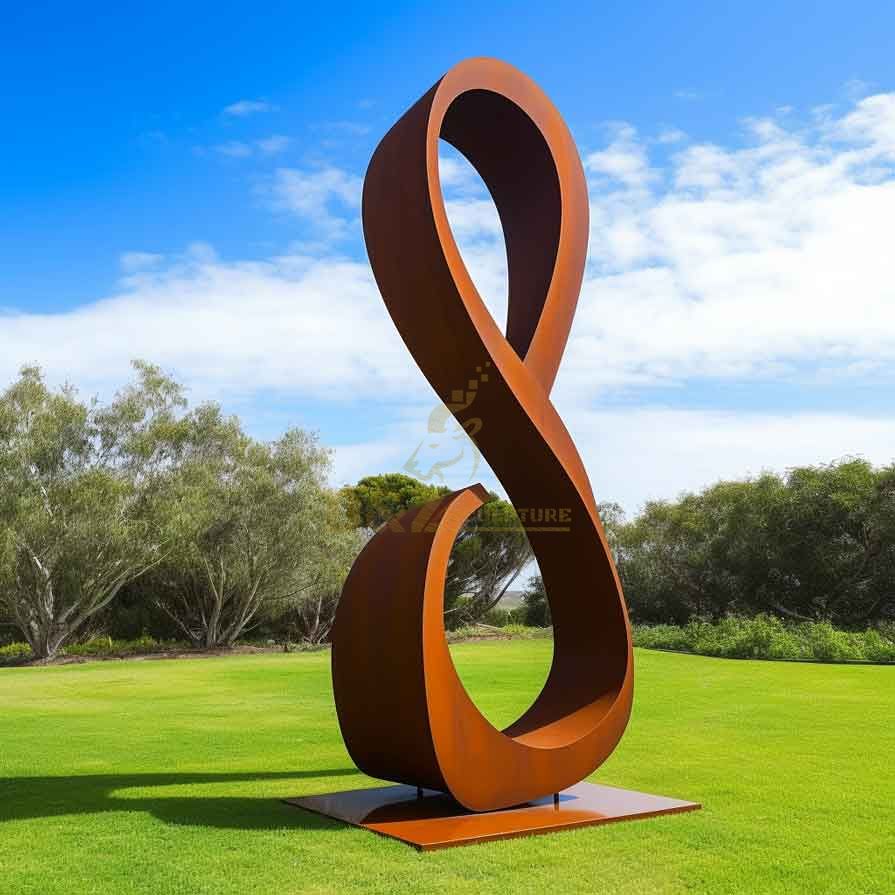 Large outdoor corten steel word art 8 sculpture for sale DZ-356