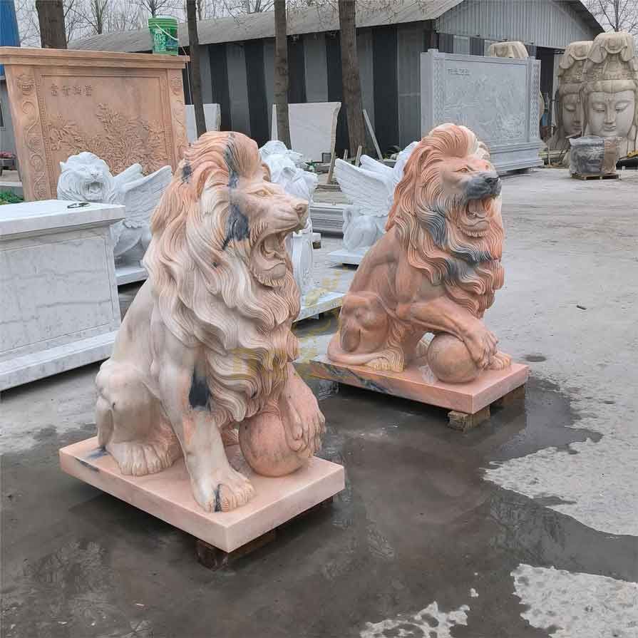 Outdoor stone lion statue ready for sale, animal sculpture DZ-359