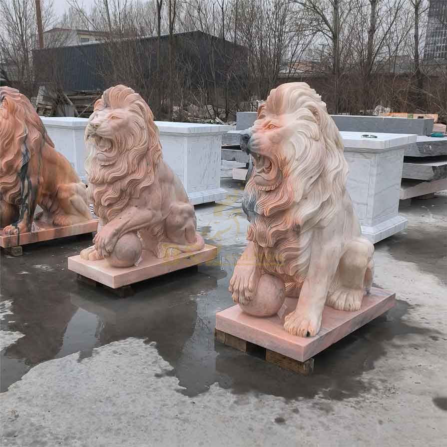 Outdoor stone lion statue ready for sale, animal sculpture DZ-359