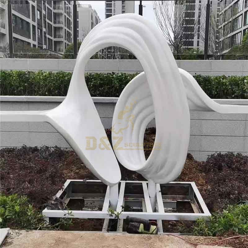 Modern white outdoor metal art sculpture for sale DZ-374